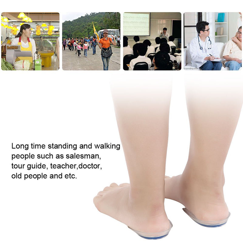 [Australia] - Pair of Gel Heel Pads Silicone Heel Insoles Inserts Cushion Non-slip Elastic foot Shoe Pad Foot Care Tool for Plantar Fasciitis Heel Pain(S(7 * 10.5cm)) S(7 * 10.5cm) 