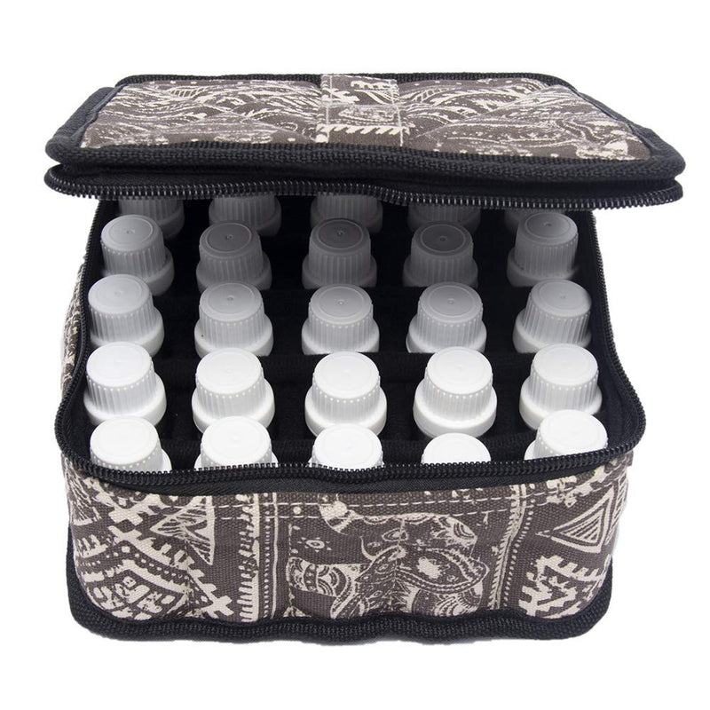 [Australia] - Premium Essential Oils Carrying Case Holds 30 Bottles With soft pad perfects keep oils safe Fits Size 5ML 10ML 15ML Multiple colors (Brown&Beige) 