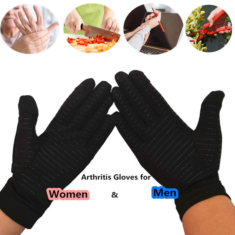 [Australia] - Full Finger Compression Gloves for Swelling Copper Arthritis Gloves Compression Glove Arthritis Pain Relieve, Copper Gloves Rheumatoid Arthritis Gloves for Men and Women Carpal Tunnel Glove (M) Medium (1 Pair) 