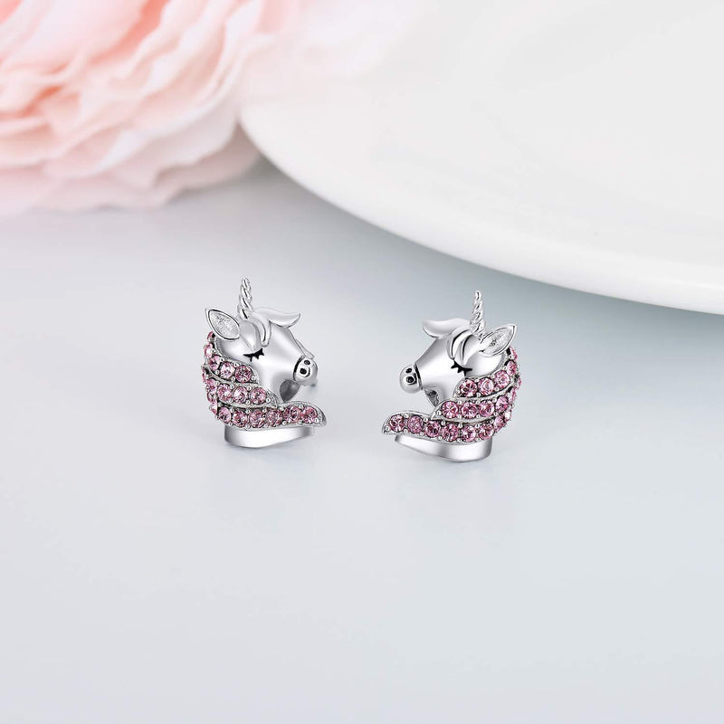 [Australia] - Unicorn Gifts for Girls, Sterling Silver Unicorn Stud Earrings, Birthday Jewellery Gifts for Women Her Daughter 