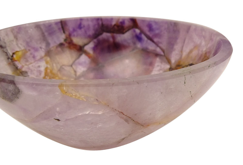 [Australia] - Harmonize Hand Carved Bowl Spiritual Gift Amethyst Stone Energy Generator Reiki Healing Crystal Purple (Amethyst-1) RED GIFT POUCH 