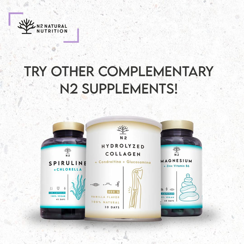 [Australia] - Marine Collagen with Hyaluronic Acid for Skin Care, Hair Care, Joints. Magnesium, Vitamin C. Hydrolysed Collagen Supplements. Anti Aging. Best Collagen PEPTAN. 90 Veggie Caps. EU. N2 Natural Nutrition 