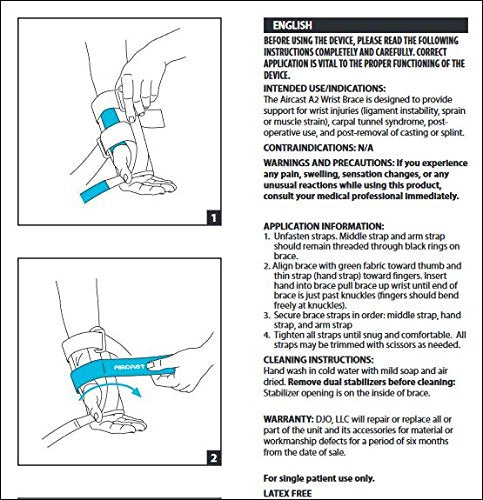 [Australia] - Aircast A2 Wrist Support Brace with Thumb Spica Medium Left Hand 