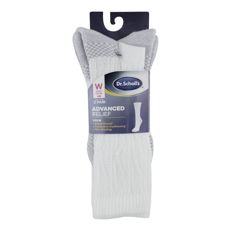[Australia] - Dr. Scholl's Women's Advanced Relief Socks - 2 & 3 Pair Packs Crew 4-10 White 