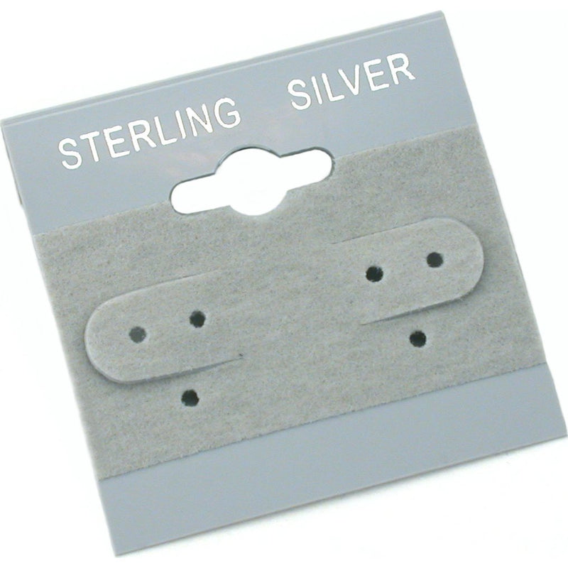 [Australia] - FindingKing 100 Soft Grey Sterling Silver Earring Cards 1.5x1.5 
