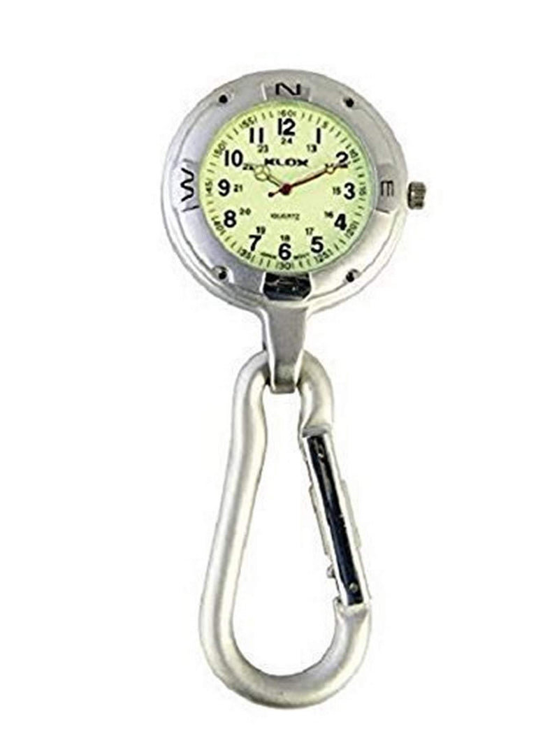 [Australia] - Silver Clip on Carabiner FOB Watch, Pocket Watch for Doctors Nurses Paramedics Chefs Sports 