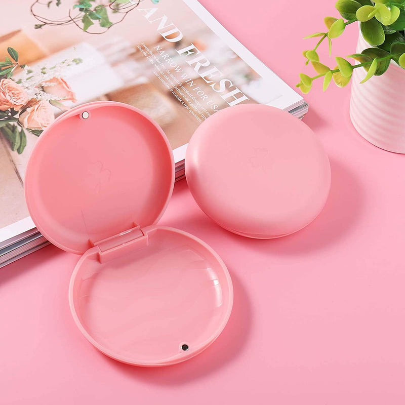 [Australia] - (2 Pack) Retainer Case,Solid Orthodontic Retainer Case (Pink) Pink 