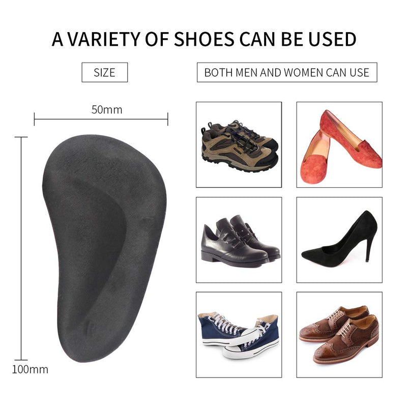 [Australia] - Arch Support Shoe Inserts for Women,Arch Support Insoles for Flat Feet Plantar Fasciitis Relieve Pain 12 Pieces Gel Foot Arch Supports Reusable Arch Pads 2 Black，2 Beige，2 Clear 12 Count (Pack of 1) 