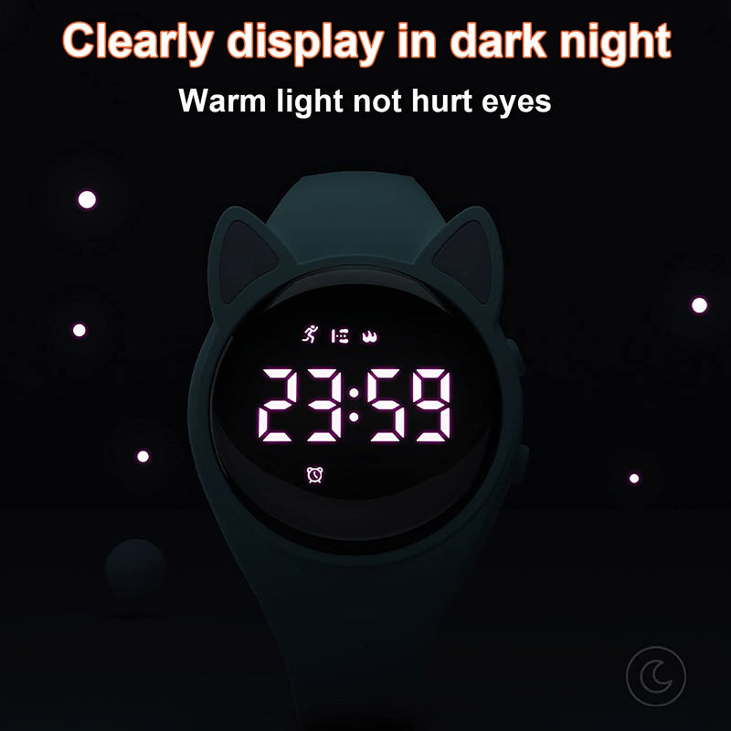 [Australia] - HUYVMAY Fitness Tracker Pedometer Watch No App No Phone Required, USB Charge 1 Hour for 20 Days Use, IP68 Waterproof Watch with Alarm Clock Timer Distance Calorie Step Tracker for Kids and Women White+Pink 