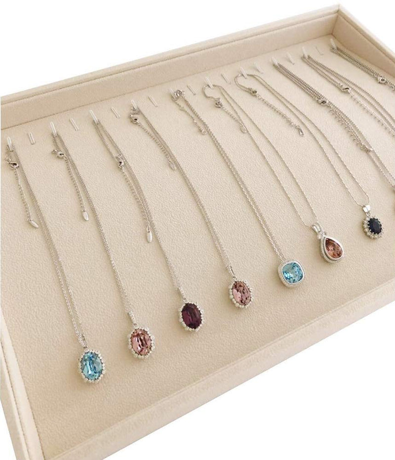 [Australia] - Stackable Jewelry Display Tray Necklace Bracelet Watch Premium Grad Beige Velvet Home Store Shows Gallery Trade (Bracelets-Watches) Bracelets-Watches 