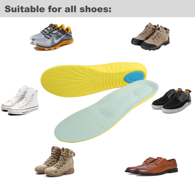 [Australia] - Shoe Insoles, Memory Foam Insoles, Shoes Insert for Women and Men, Kids, Providing Arch Support, Great Cushion and Shock Absorption, Relieve Foot Pain (M (Men's 6-9/ Women 7-11)) M (Men's 6-9/ Women 7-11) 