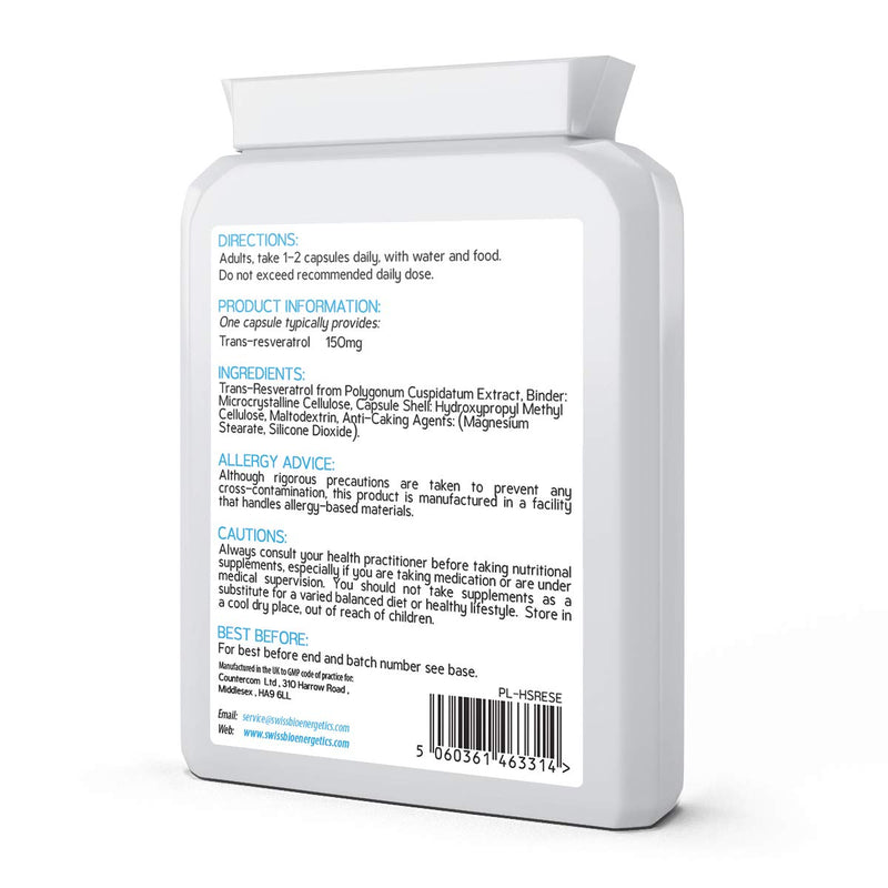 [Australia] - Ultra-Resveratrol 150mg 90 Capsules - High Strength 150mg Trans Resveratrol - High Potency Targeted Release Antioxidant Supplement 