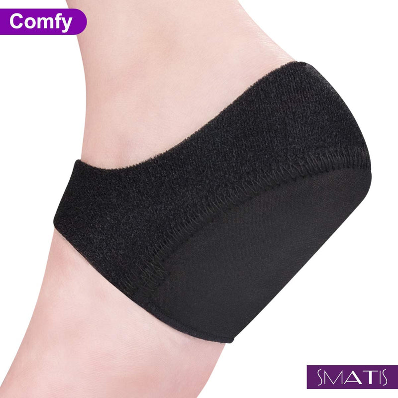 [Australia] - SMATIS Heel Protectors, Heel Cups for Plantar Fasciitis, 2PCS Heel Cushion for Achilles Tendonitis Bone Spur Aching Feet Relieve Heel Pain(Size: Women 6-11 + Men 6-10) Black 