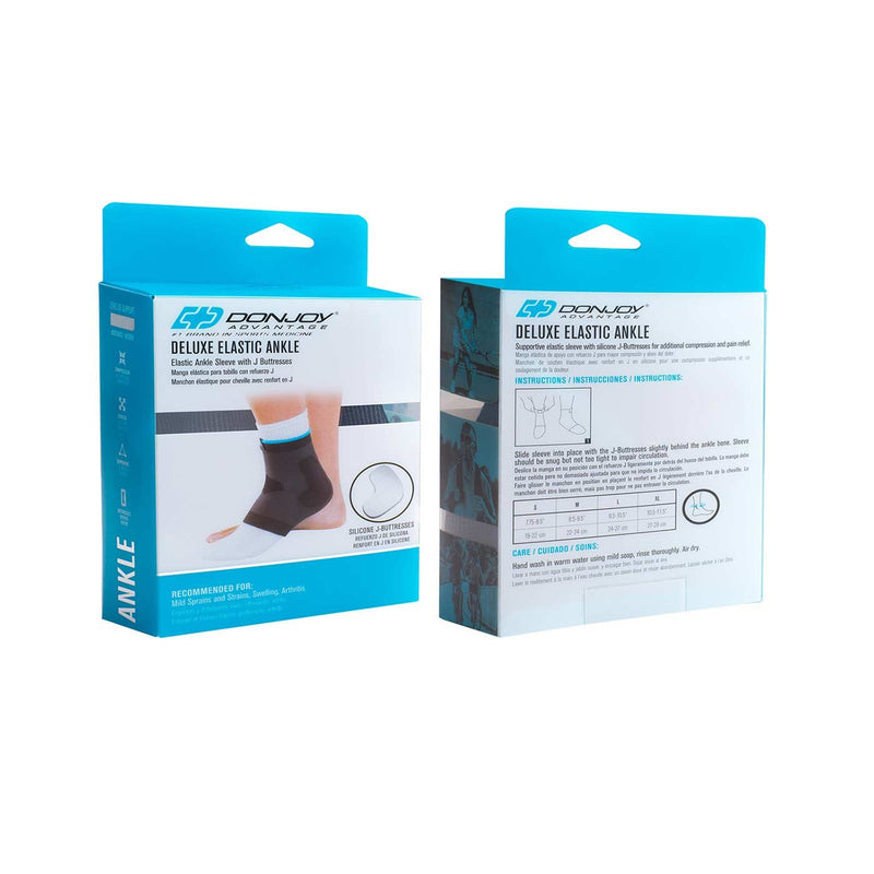 [Australia] - DonJoy Advantage DA161AV02-BLK-M Deluxe Elastic Ankle for Sprains, Strains, Swelling, Black, Medium fits 8.5", 9.5" Medium fits 8.5"-9.5" 