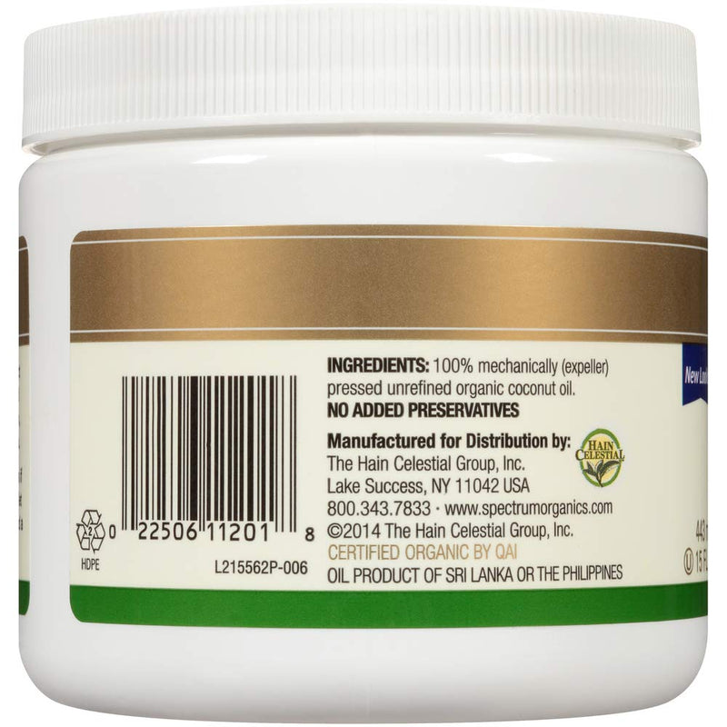 [Australia] - Spectrum Essentials Organic Coconut Oil, Unrefined, 15 Oz 15 Fl Oz (Pack of 1) 