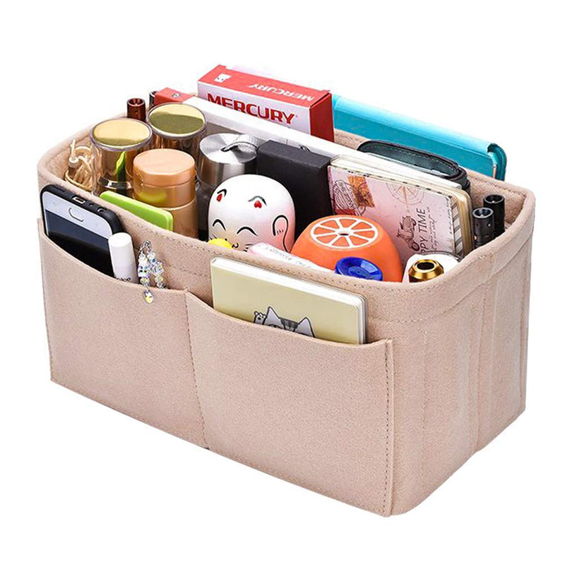 [Australia] - Lmeison Felt Fabric Purse Handbag Organizer Insert Bag For Speedy Neverfull Tote, 3 Sizes Medium Beige 