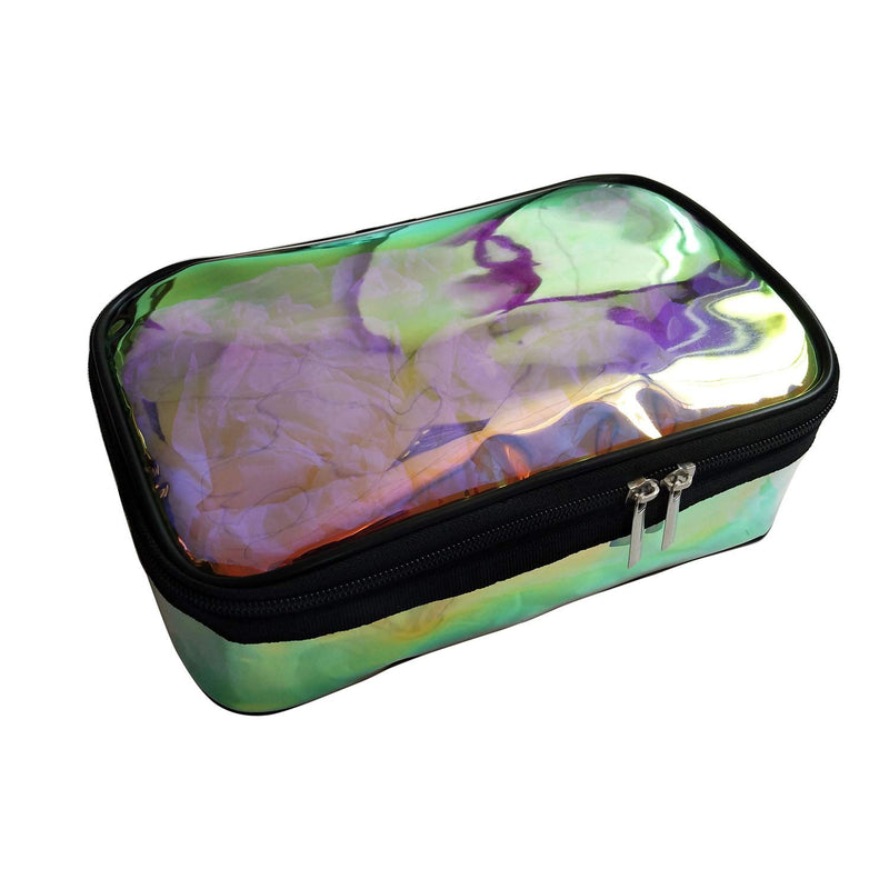 [Australia] - iridescent cosmetic bag travel toiletry bag holographic makeup bag travel makeup kit organizer pouch bag 