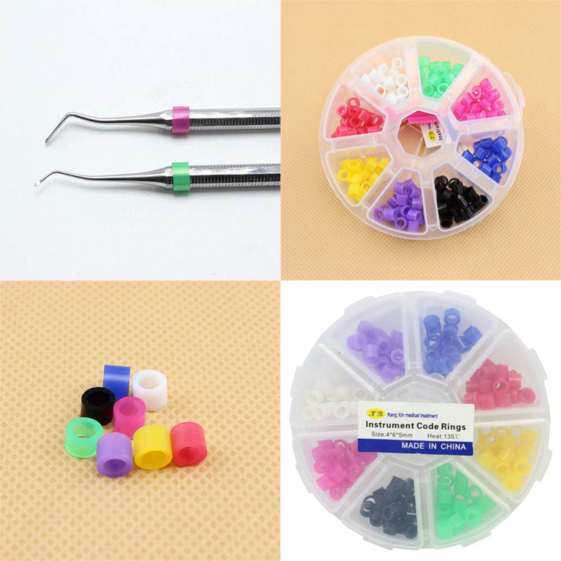 [Australia] - EXCEART 160pcs Dental Color Code Rings Multi- Color Universal Silicone Dental Instrument Autoclavable Disinfection Orthodontic Accessory for Dental Clinic 