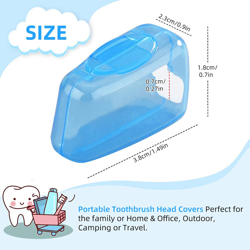 [Australia] - 5 Pieces Toothbrush Cover, Travel Portable Toothbrush Head Covers Case Holder Clip Blue/Pink/Yellow/Green/Clear Toothbrush Cover Set, Anti-Dust PP Toothbrush Protector Cap for Camping Family School 