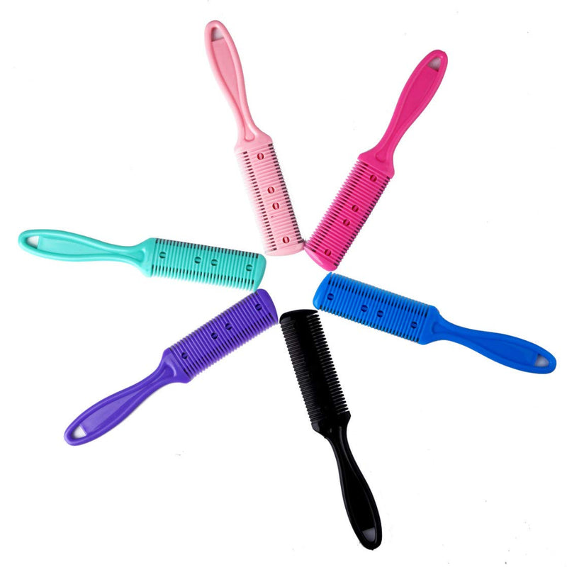 [Australia] - 5Pcs Professional Trimmer Razor Dual Side Cutting Scissors Hair Thinning Comb Slim Haircuts Cutting Tool Blade Barber Cut Hair Brush Tools Double Edge Razor 5Color 