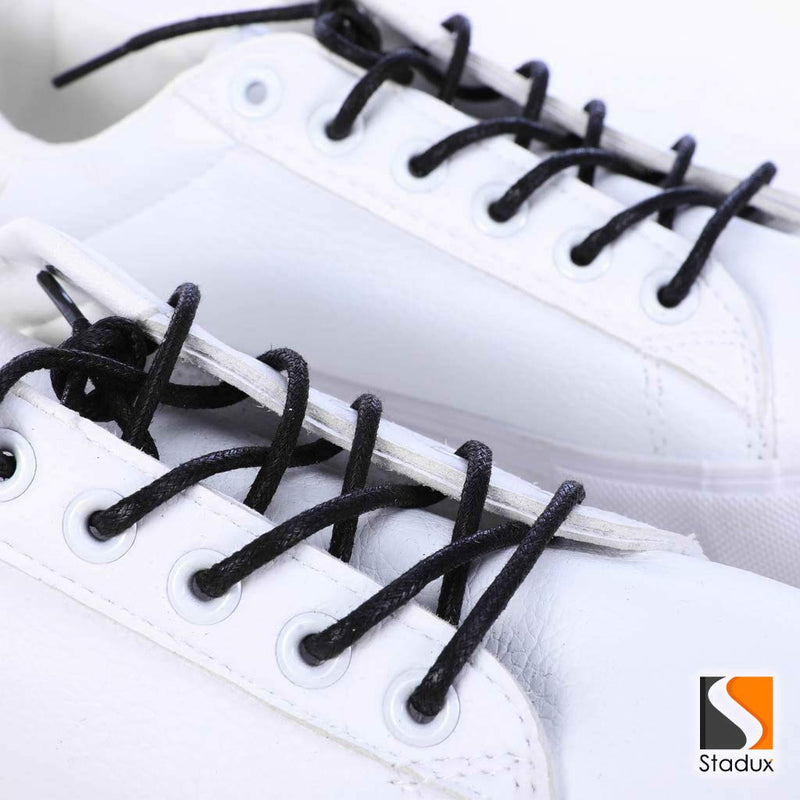 [Australia] - Round Waxed Shoelaces-For Oxford Shoes Round Dress Shoes Boots Leather Shoe Laces,2.5mm Width,80-100cm Length.… Length 100CM Black 