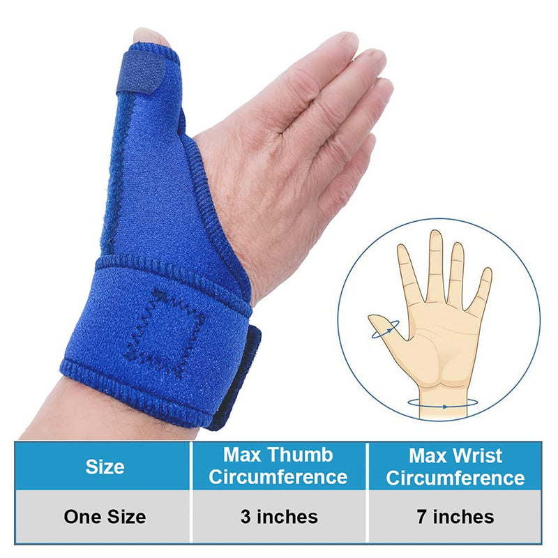 [Australia] - Trigger Thumb Brace, Thumb Spica Splint Stabilizer for Pain, Sprains, Arthritis,Tendonitis Carpal Tunnel & Trigger Finger - Immobilizer Wrist Strap - Right Hand Or Left Hand Women (Blue) Blue 