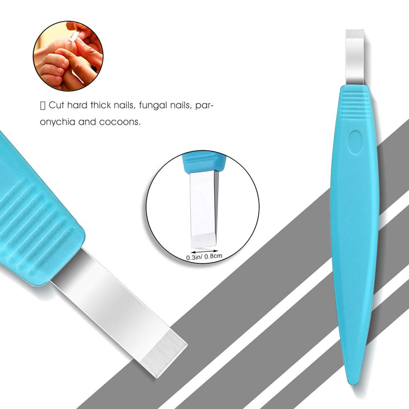 [Australia] - BEZOX Pedicure Shavers Set - Professional Callus Shavers Foot Care Kit - Stainless Steel Corn Hard Skin Dead Skin Remover Tool (Blue) Blue 