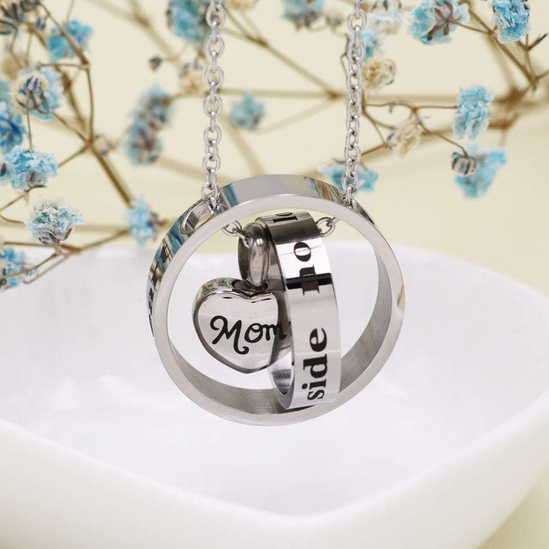 [Australia] - Two Circled with Heart Cremation Charm Pendant Stainless Steel Memorial Urn Necklace Ashes Holder Urn Keepsake Jewelry Mom 