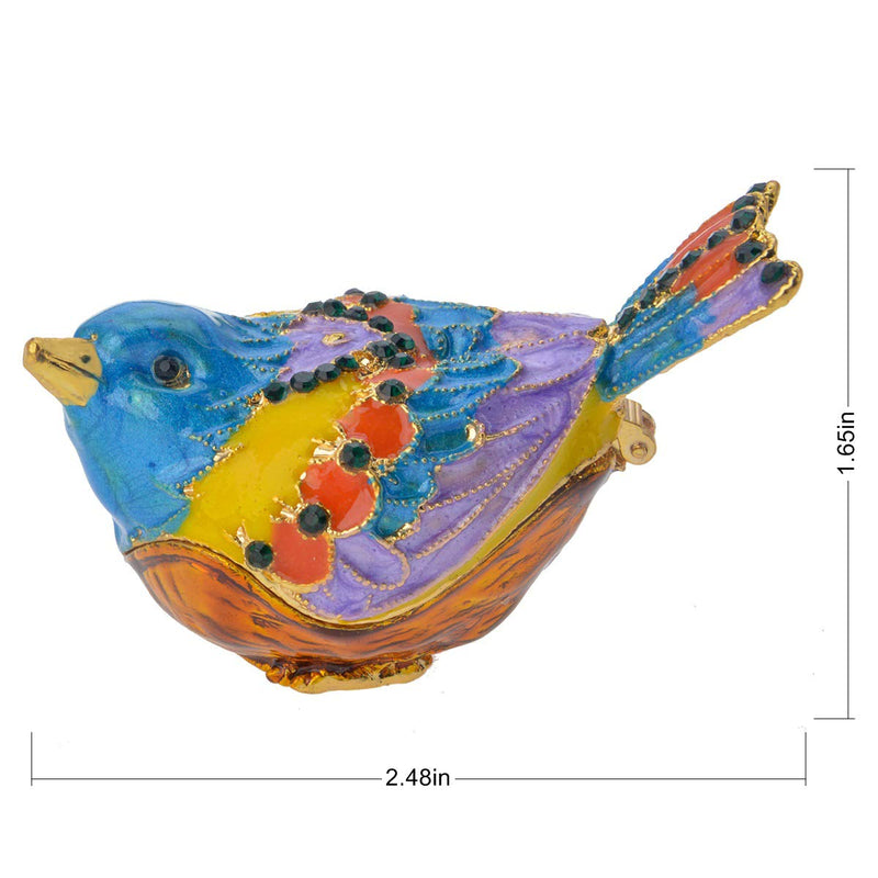 [Australia] - FZJ Hinged Trinket Box Crystal Bird Figurine Bird Home Decor Gift for Bird Lover 