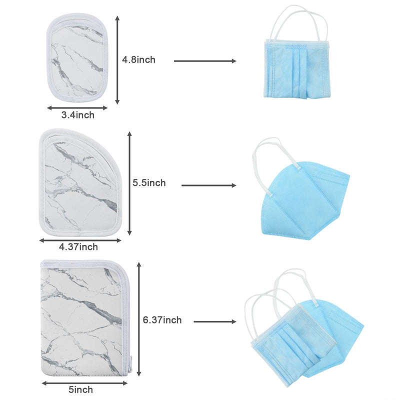 [Australia] - Beautyflier Pack of 3 Face Scarf Neoprene Storage Bag Portable Mask Storage Pounch Windproof Scarf Organizer Dustproof Storage Bag (White) White 