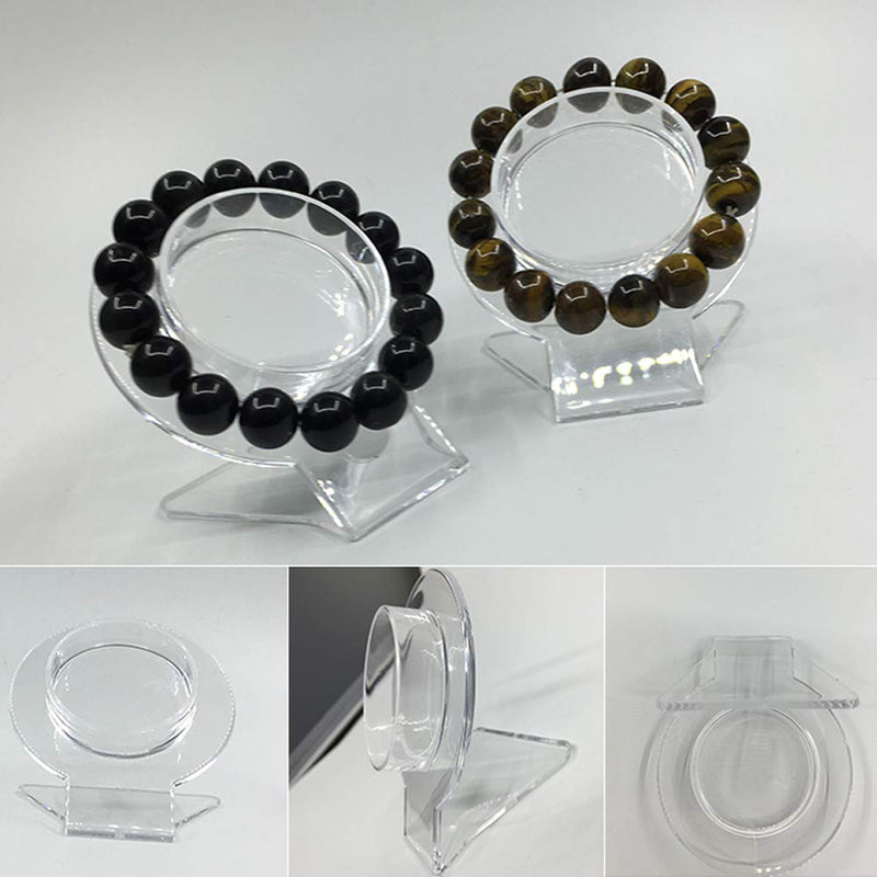 [Australia] - 2 Pcs Clear Acrylic Bracelet Displays Stands Bracelet Display Stand Holder Clear Bracelet Stand Transparent Shelf Shelves Acrylic Jewelry Holder Showcase Shelf Clear Jewelry Organizer Rack 