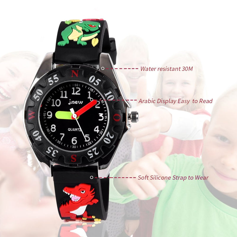 [Australia] - Kids Gift 3D Cartoon Kids Watch, Age 3-8 Toys for 4-10 Year Old Boys Girls Birthday Present for Kids - Best Gifts Black Dragon 