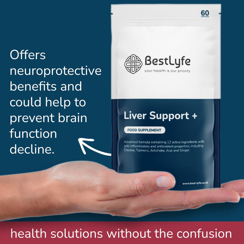 [Australia] - BestLyfe Liver Support + | 60 Capsules | Milk Thistle | Liver Detox | Liver Cleanse | Liver Repair | Liver Supplements | Gall Bladder Support | Brain Function Support | UK Made 