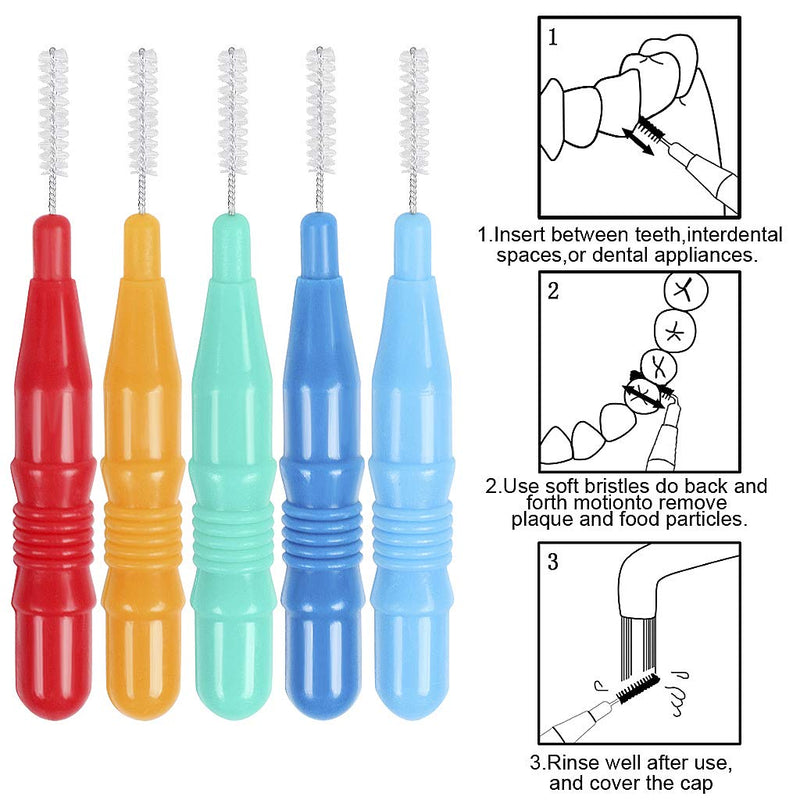 [Australia] - 50 Pieces Interdental Brush,Toothpicks Tooth Flossing Head Oral Dental Hygiene Brush,Teeth Cleaner Dental Floss Stick Tooth Cleaning Tool 