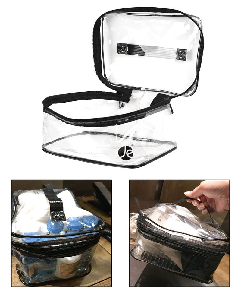 [Australia] - [6 PCS SET], JE Clear Multipurpose Train Set Cosmetic Makeup Packing Bag (4 pcs x Small Bag, 2 pcs x Medium Train Case) [6 Pcs Set] 4 X Sm Bag, 2 X Med Train Bag 