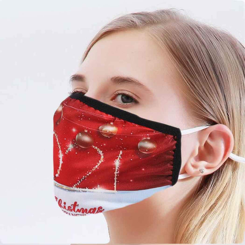 [Australia] - Ursumy Unisex Red Mouth Covering with Adjustable with Fliter Pocket Fabric Face Dust for Adults Face Covering Washable Decoration for Women and Men 