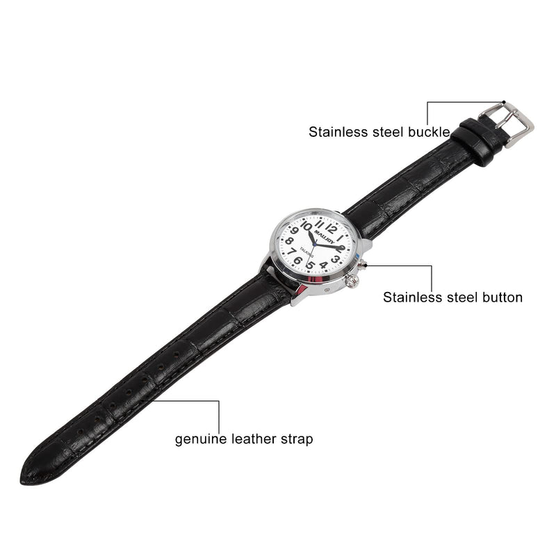 [Australia] - MAUJOY Quality Clear and Loud Voice Ladies English Talking Watch Speaks the Time and Date or alarm time for Elderly, Impaired Sight or Blind 341 