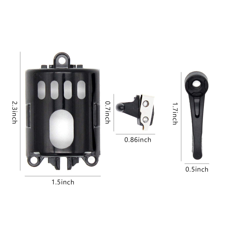[Australia] - Anrom Hair Clipper Accessories 3PCS Motor Cover/Switch/Dial Button for Wahl 5-Star Series Cordless Magic Clip # 8148, 8591 Black 