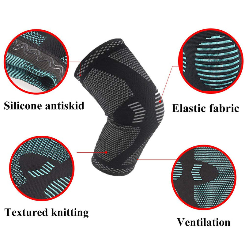 [Australia] - Dr.Pedi Knee Brace Compression Sleeve Injury Recovery Support for Running,Gym and Joint Pain Relief Black Large 