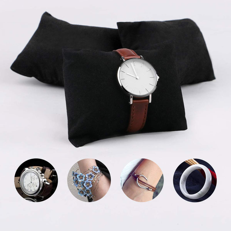 [Australia] - Sdoot 20 Pieces Velvet Bracelet Watch Pillow, Small Black Velvet Pillow Jewelry Pillow Watch Bracelet Bangle Cushions 