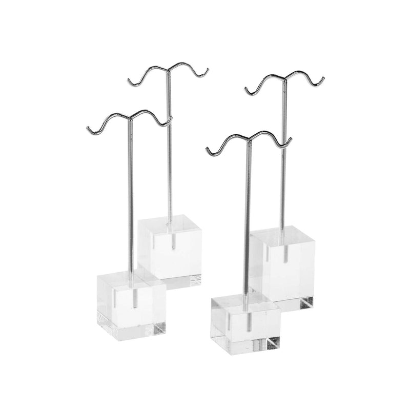 [Australia] - MOOCA 4 Pcs Set Acrylic Earring Display Stand Acrylic Earrings Holder, Countertop Earrings Display, T Stand Showcase Jewelry Display, Acrylic Jewelry Earrings Stand 