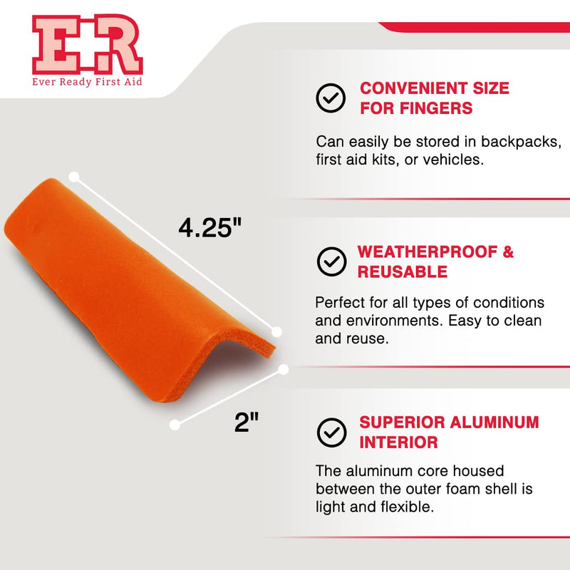 [Australia] - Ever Ready First Aid Padded Aluminum Finger Splints 4" x 2" - 10 Pack 