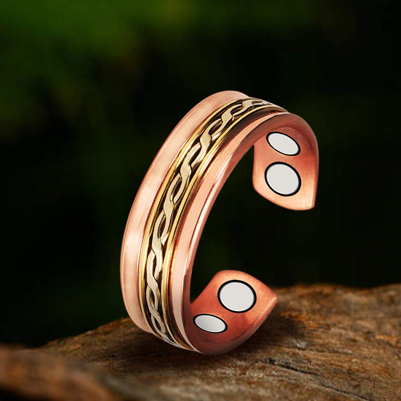 [Australia] - EnerMagiX Pure Copper Magnetic Rings for Women, Magnetic Rings, Birthday Rings Gift for Mom, Wife, Daughter, Women’s Day Gift(CPR-0169RL) 