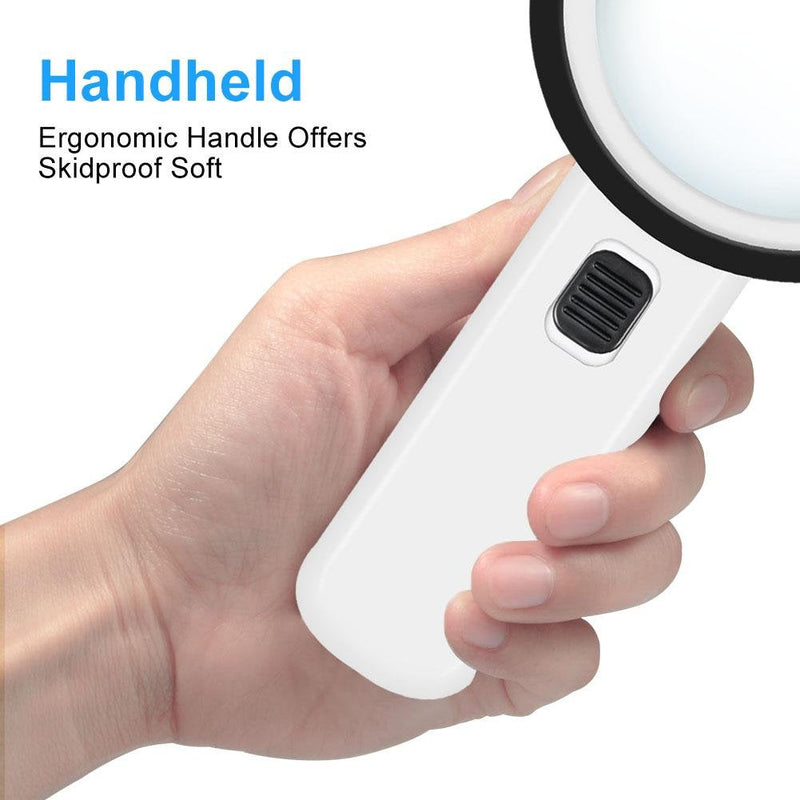 [Australia] - 10 x Professional 12 Pocket Magnifier LED Light Magnifying Glass 90 mm Eclairante Front Lens Magnification Jeweller Reading to Children Elderly Jewelry Watch 