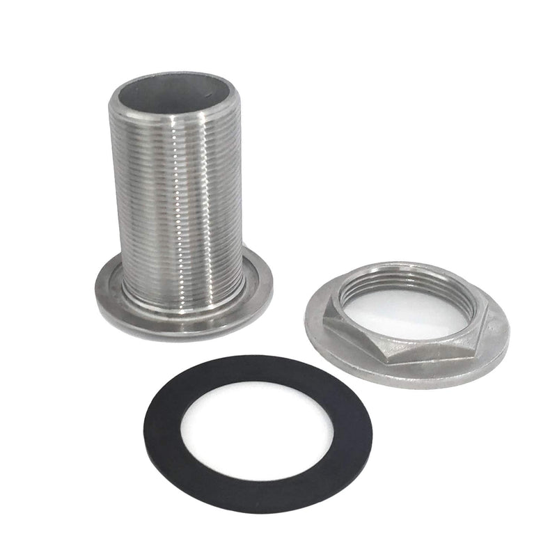 [Australia] - keehui 316 Stainless Steel Durable Combo Stainless Steel Thru-Hull Fitting w/Nut with Custom Gasket Boat Plumbing Fittings for Boats, Yachts, Marine 3/8" IN I.D. 