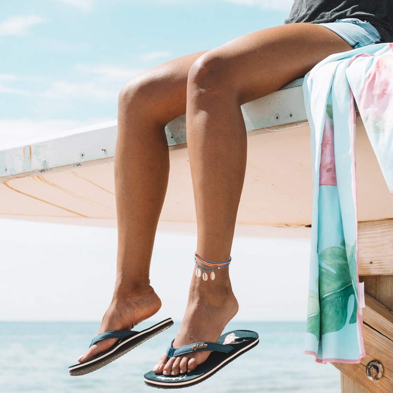[Australia] - Jeka Waterproof Adjustable Boho Anklet Bracelets Set Multilayer Handmade Braided String Anklets Jewelry Gifts for Women Girl E 