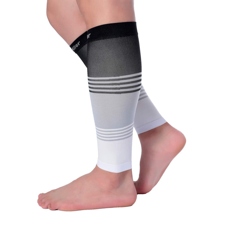 [Australia] - Doc Miller Calf Compression Sleeve Men and Women 20-30 mmHg, Shin Splint Compression Sleeve, Medical Grade Socks for Varicose Veins and Maternity 1 Pair XX-Large Black Grey White Calf Sleeve Black.Gray.White 2X-Large 