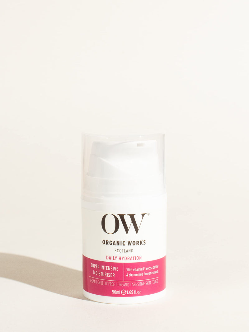 [Australia] - Organic Works Super Intensive Moisturiser 50ml, Organic, 100% Vegan, Cruelty Free with Cocoa Butter, Shea Butters, Grape Seed Oil, and Jojoba Oil 