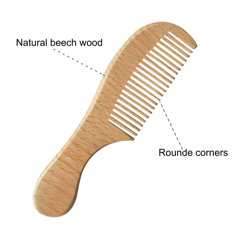 [Australia] - Mocarheri 3 Piece Baby Hair Brush & Comb Set, Goat Bristles Brush and Silicone Hair Massage Brush for Cradle Cap Treatment Wood Bristle Brush for Newborns and Toddlers 