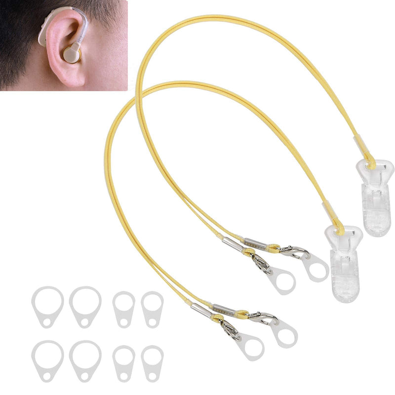 [Australia] - FILFEEL 2Pcs Hearing Aid Rope, AntiLost Clip Portable Hanging Rope Protector Ear Aids Accessories 33cm/13in 